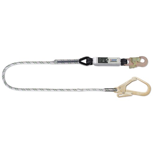 Lanyard 2m + Energy absorber, two connectors